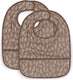Jollein - slab waterproof (meadow - chestnut) - polyester - polyurethaan - slabbetjes baby - 2 stuks - 40 cm