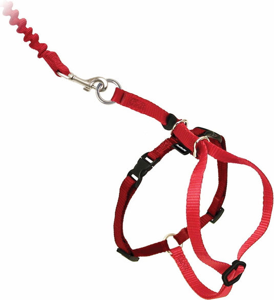 Petsafe easy walk cat harness met bungee leash - tuigje voor het uitlaten van je kat - rood of blauw - s m l - kleur: rood, maat: small 23-28 cm