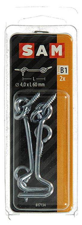 Afbeelding laden in galerijviewer, Mack 1017848 - windhaak staal verzinkt 2 st 4,0 x 60 mm | 10 stuks
