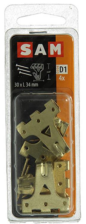 Afbeelding laden in galerijviewer, Mack 1017856 - kaderhaak staal vermessingd 4st 30 x 34 mm | 5 stuks
