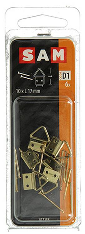 Afbeelding laden in galerijviewer, Mack 1017858 - kaderhanger staal vermessingd 6 st 10 x 17 mm | 10 stuks

