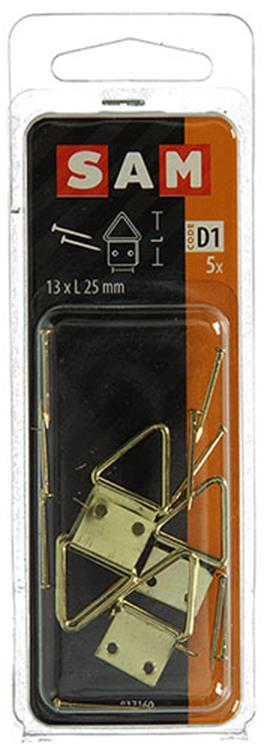 Afbeelding laden in galerijviewer, Mack 1017859 - kaderhanger staal vermessingd 5 st 13 x 25 mm | 10 stuks
