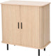 Mano leisure dressoir met schuifdeur - opbergkast 80 x 40 x 85 cm – eikenhoutlook zwart metaal