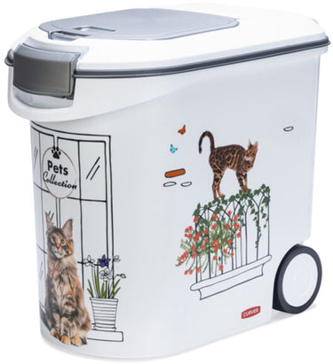 Curver voedselcontainer kat - 35l - 12kg - 28x49x43cm - wit grijs