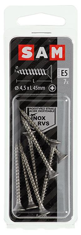 Laden Sie das Bild in Galerie -Viewer, Mack 1019751 - spaanplaatschroef vz kop rvs 7 st 4,5 x 45 mm | 10 stuks
