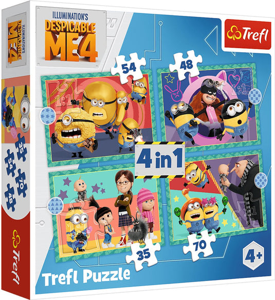 Trefl minions despicable me 4 4-in-1 puzzel - 207 stukjes - vanaf 3 jaar