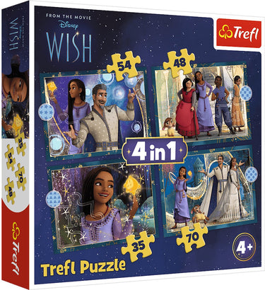 Trefl puzzelset 4in1 disney wish - dreams come true karton.
