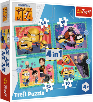 Trefl legpuzzel minions 4in1 - despicable me 4 karton puzzel.