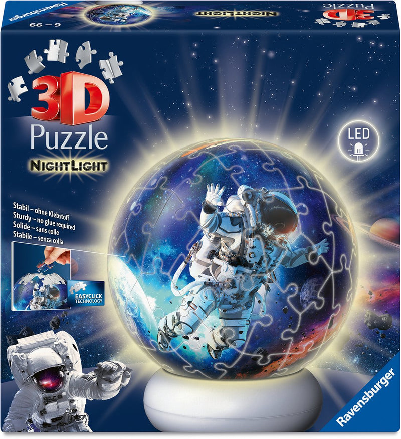 ギャラリービューアに画像をロードする, Ravensburger – astronauten – 3d puzzle-ball nachtlicht – 73 stukjes
