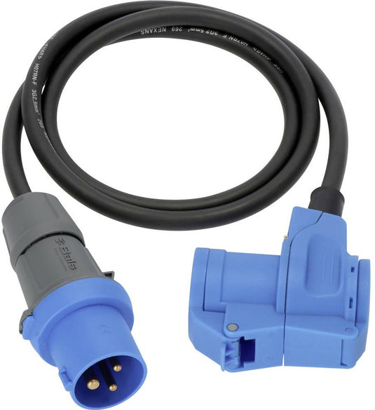 Brennenstuhl cee verloopkabel camping 1,5m kabel in zwart (cee stekker en hoekkoppeling incl. veiligheidscontact combinatie stopcontact, 230v 16a, voor permanent gebruik buitenshuis, made in germany)