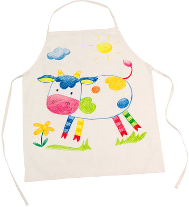 Goki kleur je eigen fair trade schort - blanco textiel schort om te versieren - 42,5 x 54,5 cm