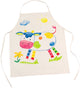 Goki kleur je eigen fair trade schort - blanco textiel schort om te versieren - 42,5 x 54,5 cm