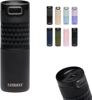 Kambukka etna grip thermosbeker 500 ml - makkelijk reinigen - lekvrije koffiebeker - black velvet