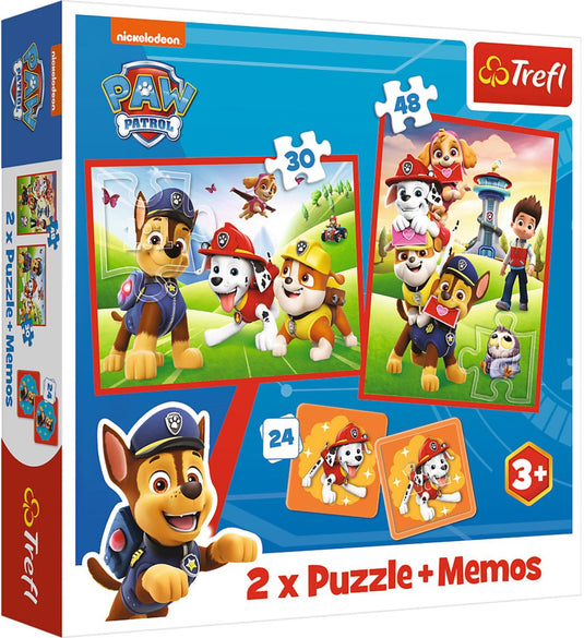 Trefl - 2-in-1 puzzel en memory - psia ekipa in actie - 48 en 30 stukken - kindvriendelijk