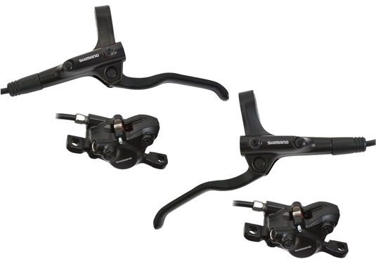 Shimano hydraulische schijfremset mt200 voor- en achterzijde - zonder remschijf - zwart