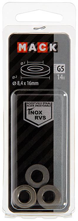 Afbeelding laden in galerijviewer, Mack 1019873 - sluitring inox a2 14 st m8 | 10 stuks
