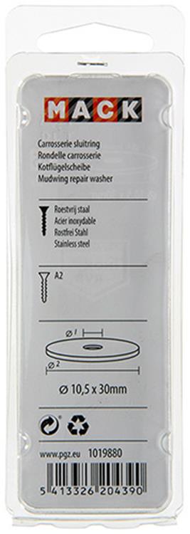 Laden Sie das Bild in Galerie -Viewer, Mack 1019880 - carrosserie sluitring inox a2 3 st 10,5x30 | 10 stuks
