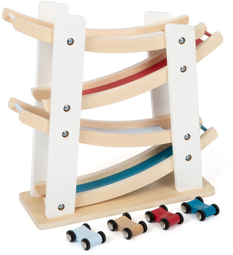 Chargez l'image dans la visionneuse de la galerie, Small foot - houten autobaan met 4 auto's
