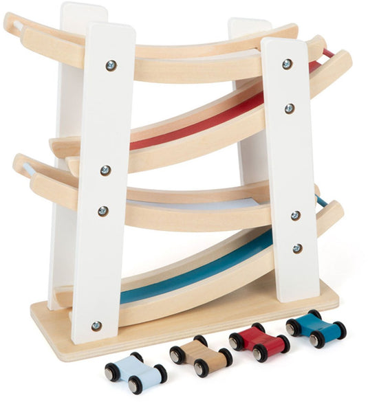 Small foot - houten autobaan met 4 auto's