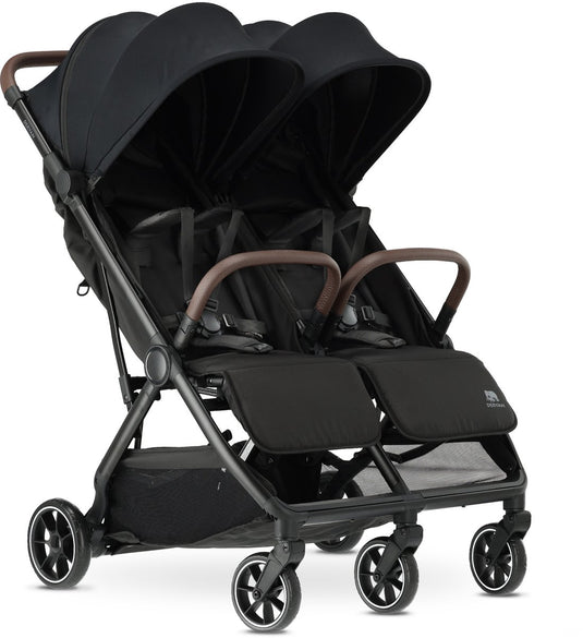 Deryan luxe rolo x2 v2 dubbele buggy - duo buggy - zwart
