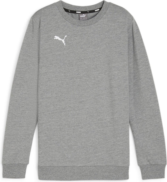 Puma teamgoal casuals crew neck sweat jr jongens sporttrui - medium gray heather- white