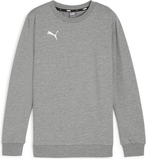 Puma teamgoal casuals crew neck sweat jr jongens sporttrui - medium gray heather- white