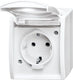 Busch-jaeger 20 ew-54 ocean (opbouw) wandcontactdoos met randaarde spatwaterdicht wit