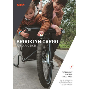 Cst buitenband brooklyn pro cargo (babboe) 26 x 2.15 55-559 - zwart met reflectie