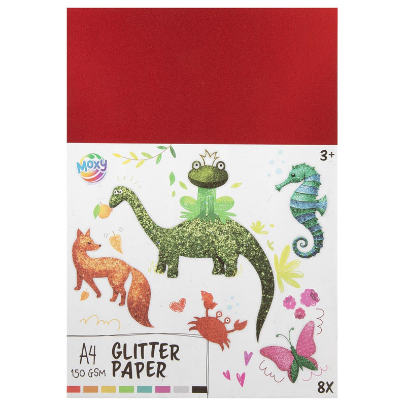 Load image into Gallery viewer, Moxy glitter papier a4 8 vel 150 gram
