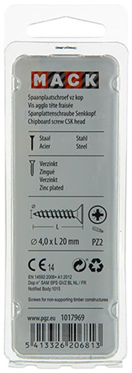 Laden Sie das Bild in Galerie -Viewer, Mack 1017969 - spaanplaatschroef vz kop geelverz. 80st 4,0 x 20 mm | 5 stuks

