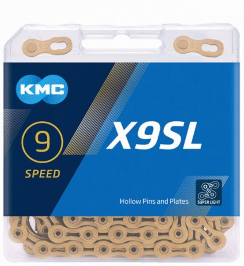 Chargez l'image dans la visionneuse de la galerie, KMC Fietsketting X9 Ti-N Goud 114 schakels
