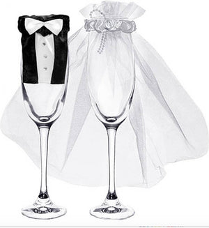 Party-decoration drinkglas kleding bruidspaar
