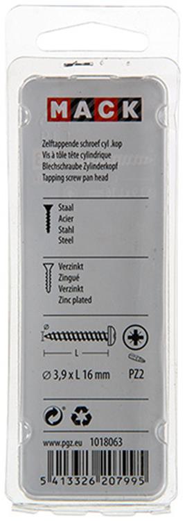 Afbeelding laden in galerijviewer, Mack 1018063 - zelftappende schroef cylkop verz. 60 st 3,9 x 16 mm | 5 stuks
