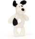 Jellycat | bashful black cream puppy ring rattle