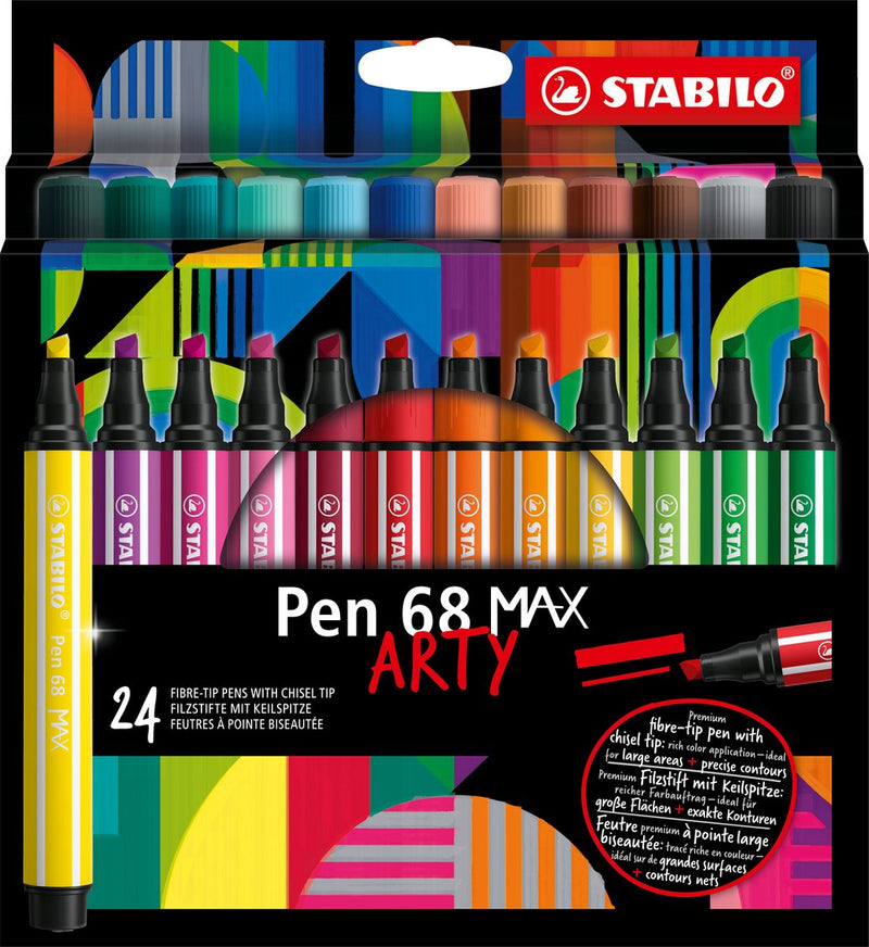 Afbeelding laden in galerijviewer, Stabilo pen 68 max arty - viltstift met dikke beitelpunt - set 24 stuks
