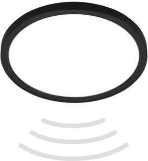 B.k.licht move - led badkamerverlichting - plafondlamp met bewegingsmelder - plafonniere met indirect licht - ø24 cm - zwart