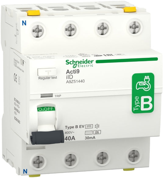 Schneider differentieel 4p 40a 30ma type b-ev - a9z51440
