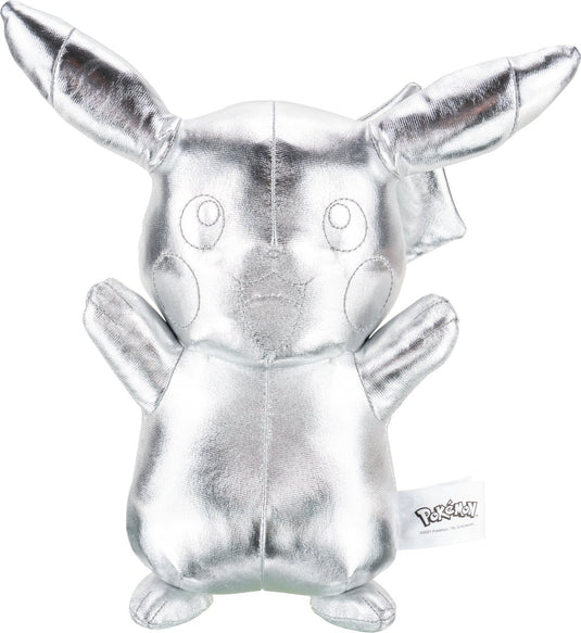 Jazwares pokémon pluche knuffel 25th anniversary silver version pikachu 30 cm zilverkleurig