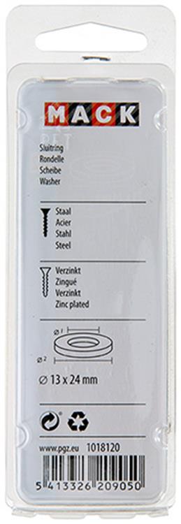 Cargue la imagen en el visor de la galería, Mack 1018120 - sluitring staal verzinkt 30 st 13 x 24 mm | 5 stuks

