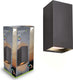 Eglo connect.z eremitana-z smart wandlamp buiten- gu10 - 24 cm - zwart - instelbaar rgb wit licht - dimbaar - zigbee