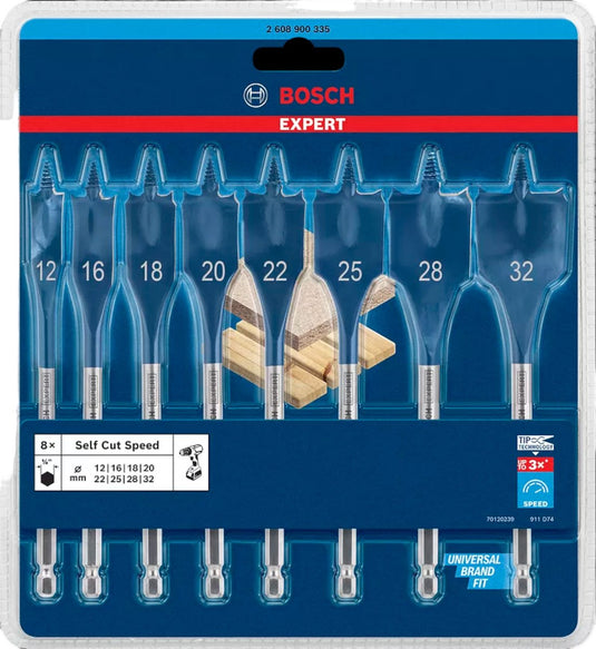 Bosch expert self cut speed boorset - 8-delige houtborenset