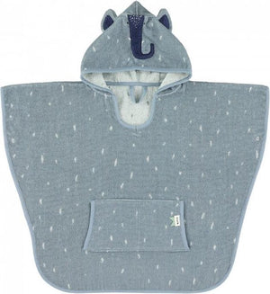 Trixie poncho - mrs. elephant - 100% biologisch katoen - badcape kind met capuchon - met leuke details