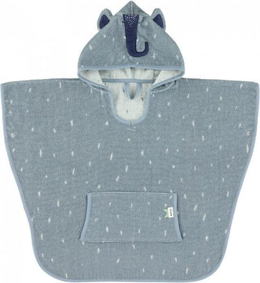 Trixie poncho - mrs. elephant - 100% biologisch katoen - badcape kind met capuchon - met leuke details