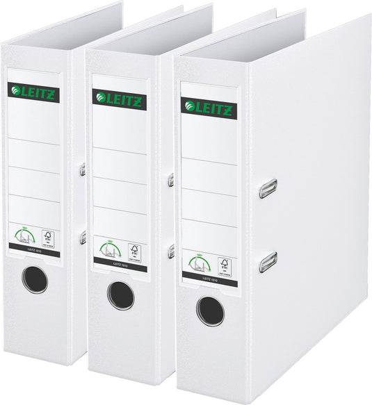 Leitz 180° ordner pp a4 - rugbreedte van 80mm - voordeelverpakking (3 stuks) - wit