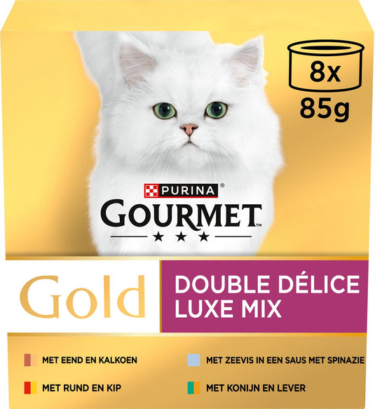 Gourmet gold luxe mix - kattenvoer natvoer - vis vlees - 48 x 85 g