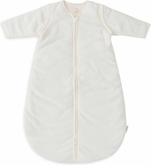 Jollein baby slaapzak winter met afritsbare mouw 70cm - rond - rib ivory - winterslaapzak
