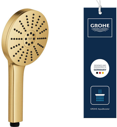 Grohe vitalio joy+ 120 handdouche - 3 straalsoorten - aquabooster - waterbesparend (7 l min) - geborsteld cool sunrise