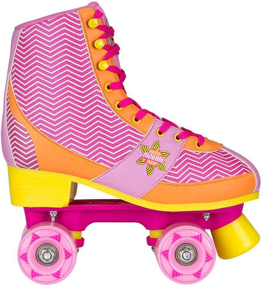 Nijdam rolschaatsen - chevron - roze oranje - maat 33 34