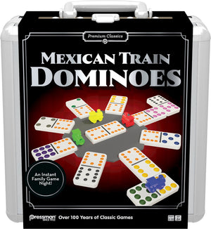 Goliath mexican train dominos in tin - koffer - actiespel - domino - gezinsspel - 1 tot 8 spelers