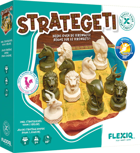 Flexiq strategisch bordspel dieren strategeti 2 spelers vanaf 7 jaar.